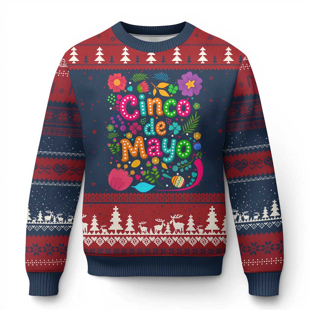 Cinco de Mayo Ugly Christmas Sweater Funny Mexican Fiesta TS14 Navy Red Print Your Wear