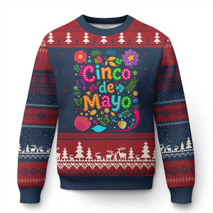 Cinco de Mayo Ugly Christmas Sweater Funny Mexican Fiesta TS14 Navy Red Print Your Wear