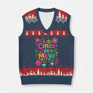 Cinco de Mayo V-Neck Knit Sweater Vest Funny Mexican Fiesta TS14 Navy Red Print Your Wear
