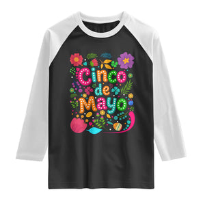 Cinco de Mayo Raglan Shirt Funny Mexican Fiesta TS14 Black White Print Your Wear