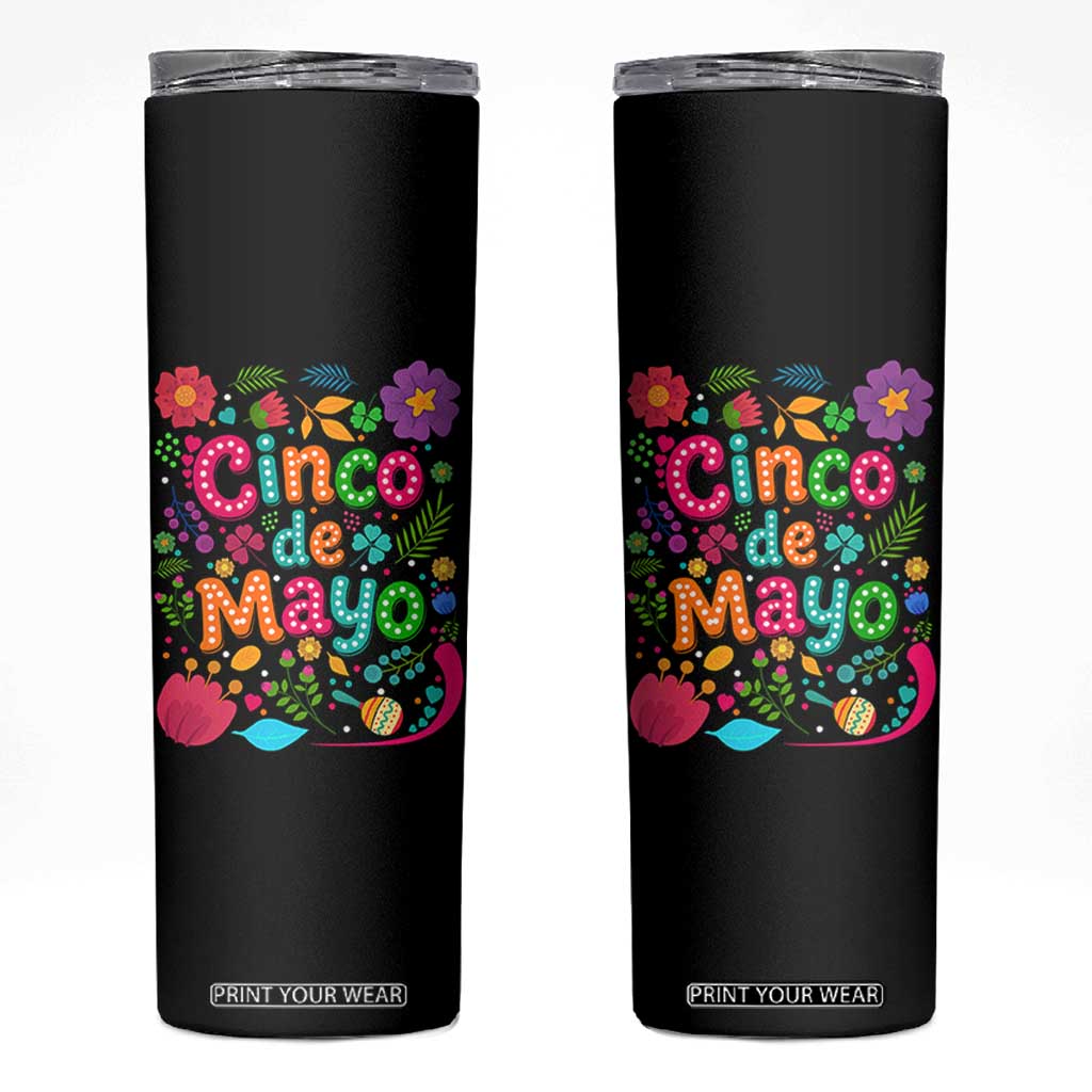 Cinco de Mayo Skinny Tumbler Funny Mexican Fiesta TS14 Black Print Your Wear
