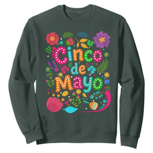 Cinco de Mayo Sweatshirt Funny Mexican Fiesta TS14 Dark Forest Green Print Your Wear