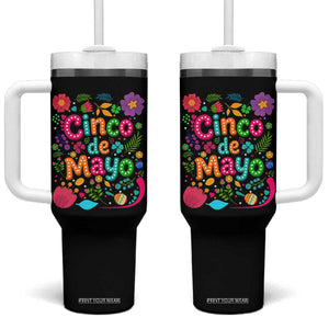Cinco de Mayo Tumbler With Handle Funny Mexican Fiesta TS14 One Size: 40 oz Black Print Your Wear
