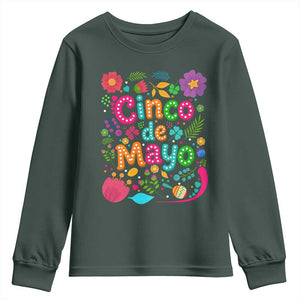 Cinco de Mayo Youth Sweatshirt Funny Mexican Fiesta TS14 Dark Forest Green Print Your Wear