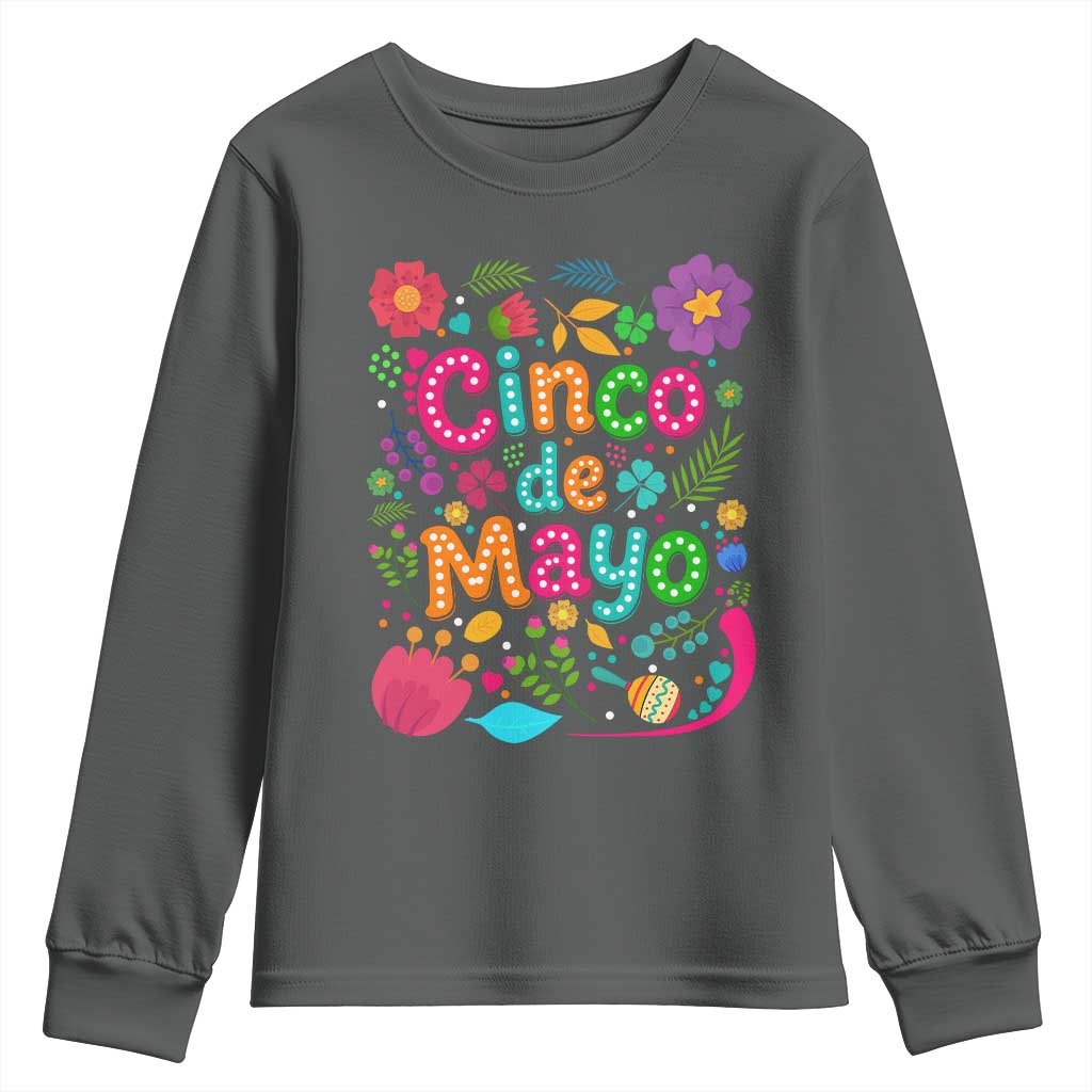 Cinco de Mayo Youth Sweatshirt Funny Mexican Fiesta TS14 Dark Heather Print Your Wear