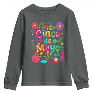 Cinco de Mayo Youth Sweatshirt Funny Mexican Fiesta TS14 Dark Heather Print Your Wear