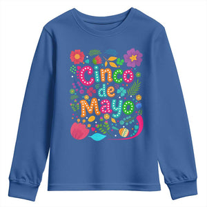 Cinco de Mayo Youth Sweatshirt Funny Mexican Fiesta TS14 Royal Blue Print Your Wear