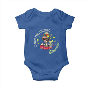Cinco De Drinko Bitchachos Baby Onesie Funny Skeleton Drinking Margarita Fiesta Party TS14 Royal Blue Print Your Wear