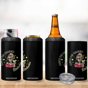 Cinco De Drinko Bitchachos 4 in 1 Can Cooler Tumbler Funny Skeleton Drinking Margarita Fiesta Party TS14 Print Your Wear