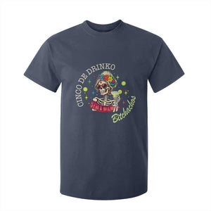Cinco De Drinko Bitchachos T Shirt For Kid Funny Skeleton Drinking Margarita Fiesta Party TS14 Navy Print Your Wear