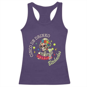 Cinco De Drinko Bitchachos Racerback Tank Top Funny Skeleton Drinking Margarita Fiesta Party TS14 Purple Print Your Wear