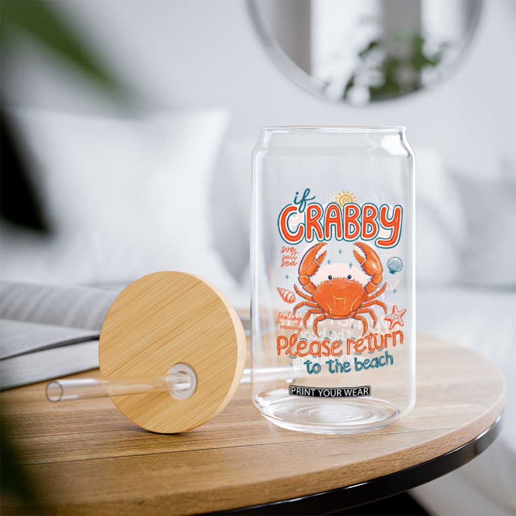 If Crabby Please Return To The Beach Glass Can Funny Crab Summer Vacatiion TS14 Print Your Wear