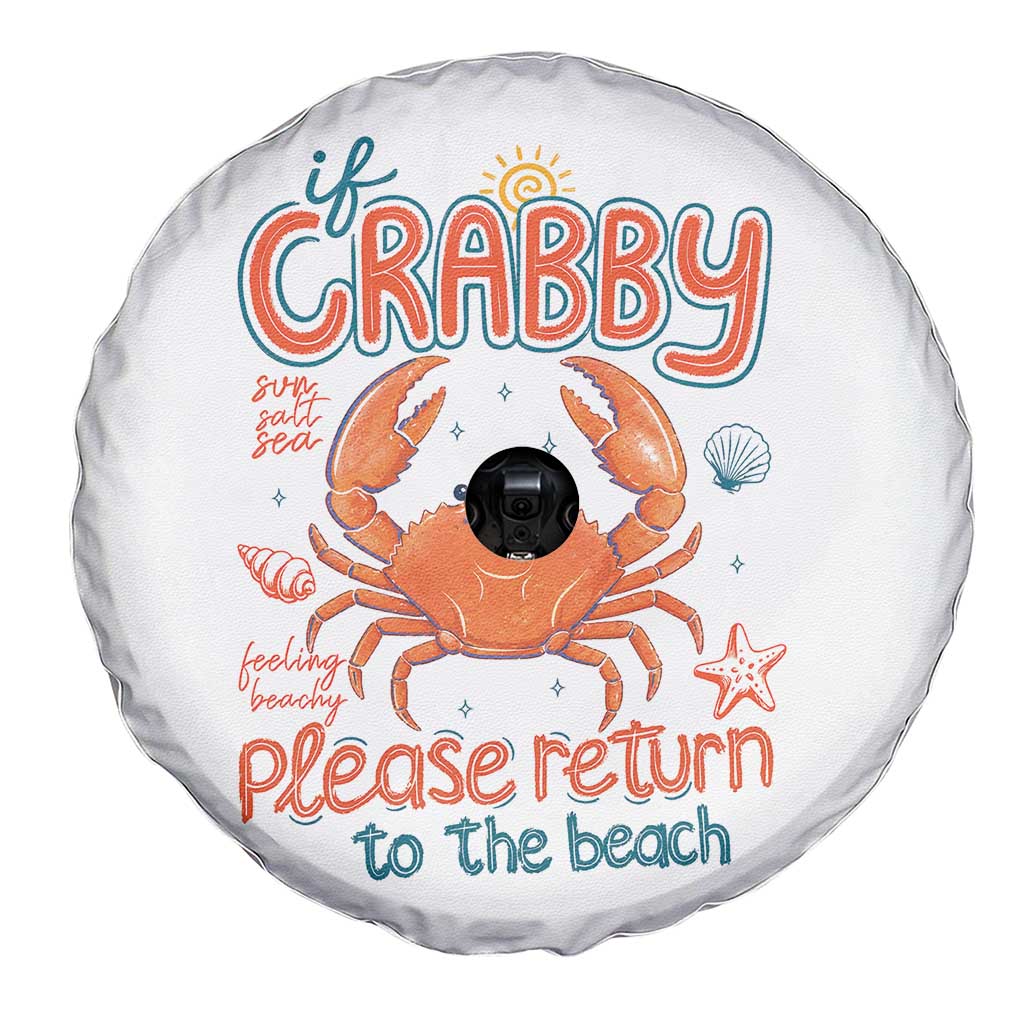 If Crabby Please Return To The Beach Spare Tire Cover Funny Crab Summer Vacatiion TS14 Print Your Wear