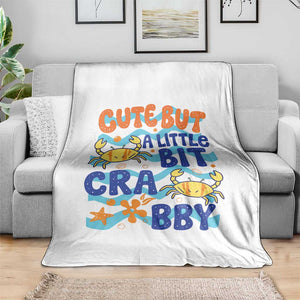 Cute But A Little Bit Crabby Throw Blanket Beach Crab Summer Vacation TS14 Print Your Wear