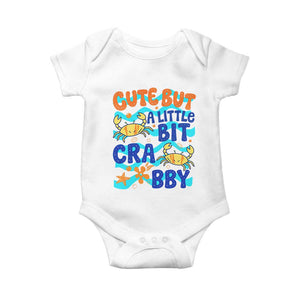 Cute But A Little Bit Crabby Baby Onesie Beach Crab Summer Vacation TS14 White Print Your Wear
