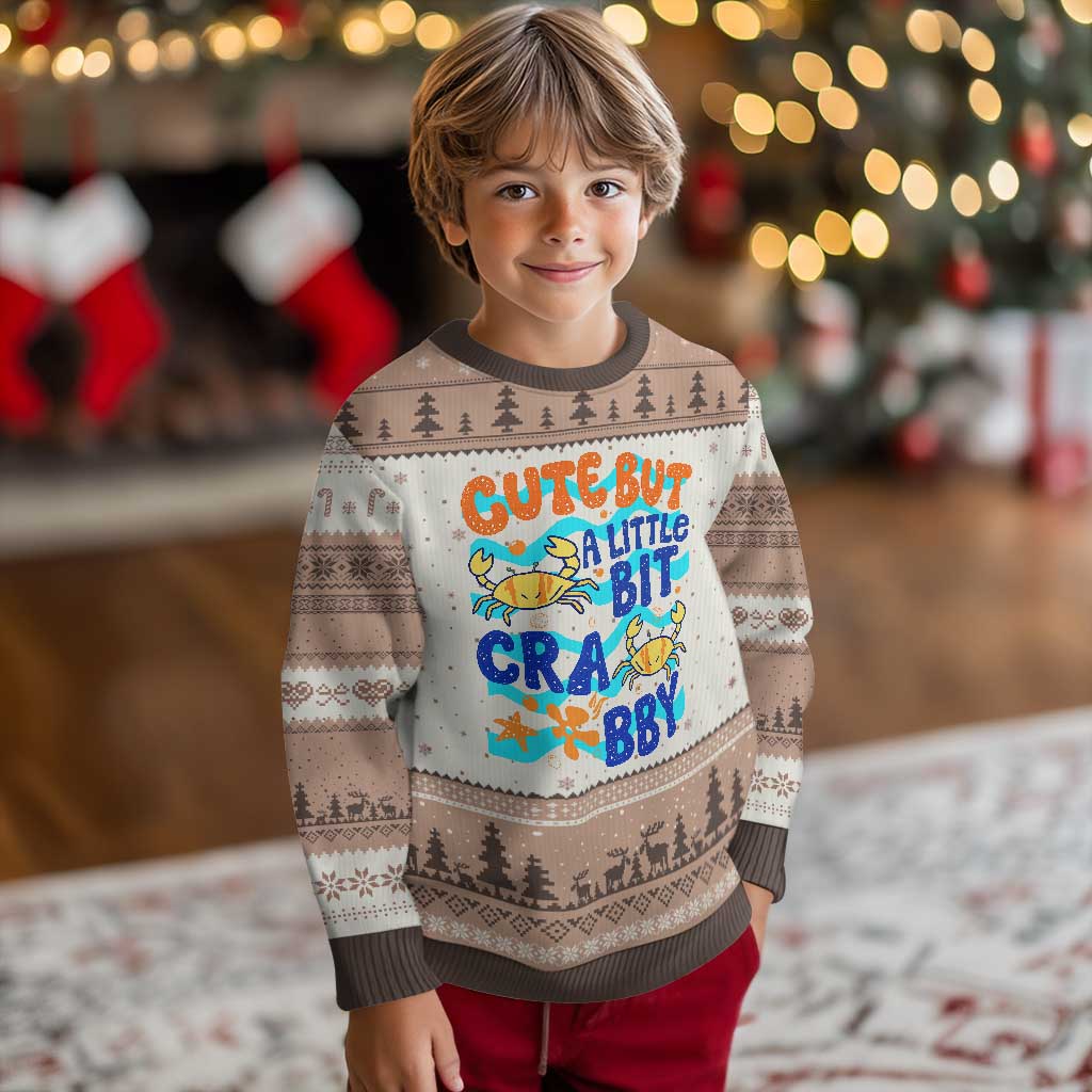 Cute But A Little Bit Crabby Ugly Christmas Sweater Beach Crab Summer Vacation TS14 Mocha Mousse Print Your Wear