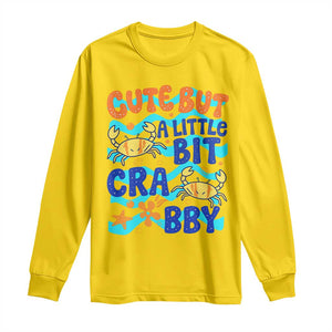 Cute But A Little Bit Crabby Long Sleeve Shirt Beach Crab Summer Vacation TS14 Daisy Print Your Wear
