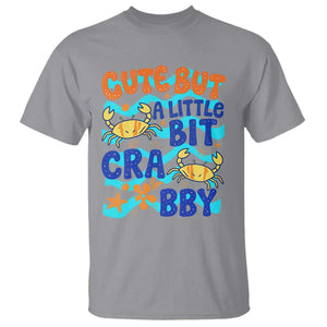 Cute But A Little Bit Crabby T Shirt Beach Crab Summer Vacation TS14 Sport Gray Print Your Wear