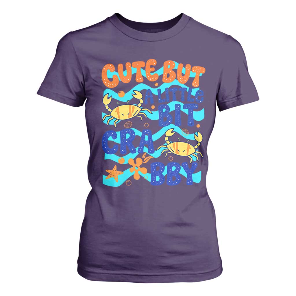 Cute But A Little Bit Crabby T Shirt For Women Beach Crab Summer Vacation TS14 Purple Print Your Wear
