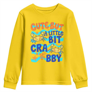 Cute But A Little Bit Crabby Youth Sweatshirt Beach Crab Summer Vacation TS14 Daisy Print Your Wear