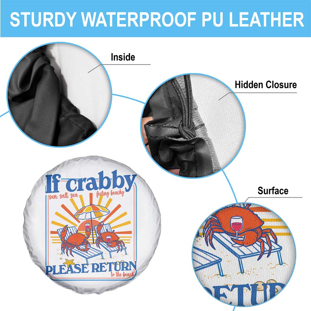 If Crabby Please Return To The Beach Spare Tire Cover Funny Summer Crab TS14 Print Your Wear