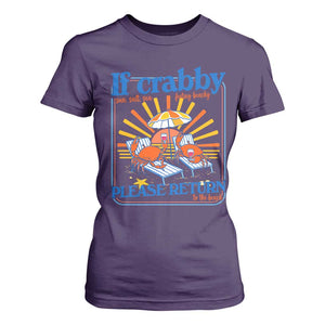 If Crabby Please Return To The Beach T Shirt For Women Funny Summer Crab TS14 Purple Print Your Wear