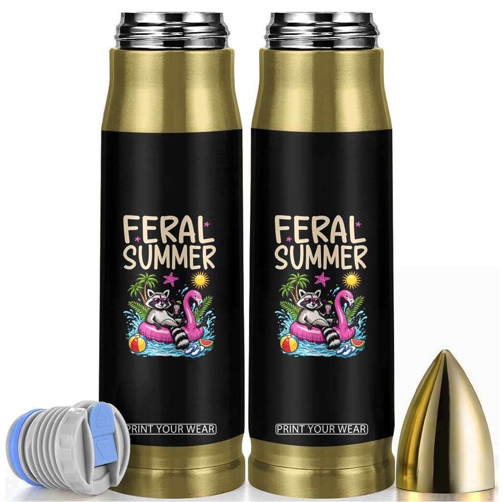 Funny Beach Raccoon Bullet Tumbler Feral Summer Vacation Gift TS14 Black Print Your Wear