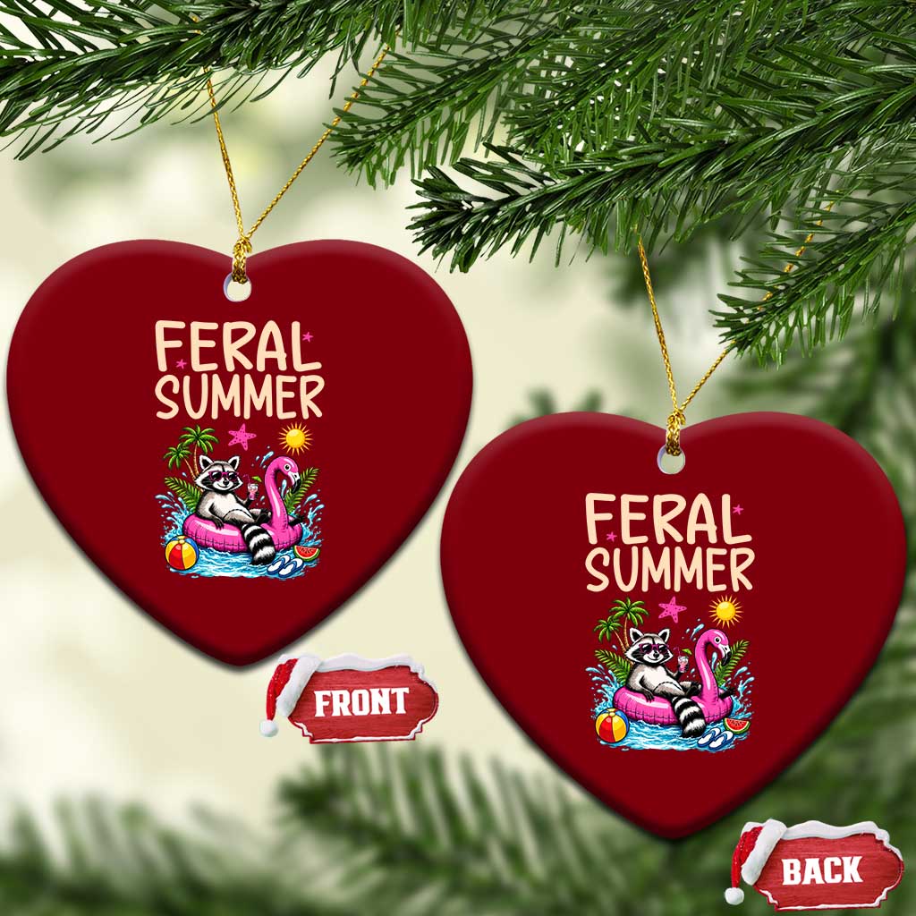 Funny Beach Raccoon Ceramic Ornament Feral Summer Vacation Gift TS14 Print Your Wear