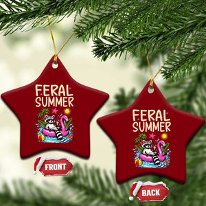 Funny Beach Raccoon Ceramic Ornament Feral Summer Vacation Gift TS14 Print Your Wear