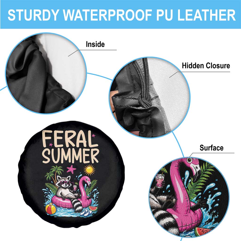Funny Beach Raccoon Spare Tire Cover Feral Summer Vacation Gift TS14 Print Your Wear