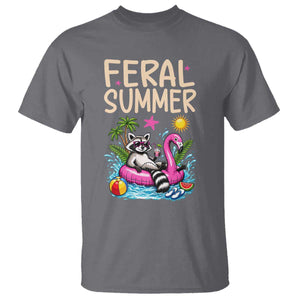 Funny Beach Raccoon T Shirt Feral Summer Vacation Gift TS14 Charcoal Print Your Wear