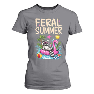 Funny Beach Raccoon T Shirt For Women Feral Summer Vacation Gift TS14 Charcoal Print Your Wear