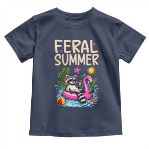 Funny Beach Raccoon Toddler T Shirt Feral Summer Vacation Gift TS14 Navy Print Your Wear
