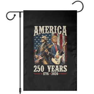250 Years America Anniversary Garden Flag Vintage President Playing Guitar 4th of July