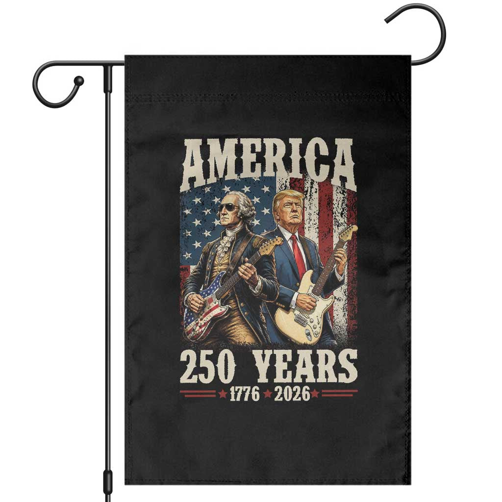 250 Years America Anniversary Garden Flag Vintage President Playing Guitar 4th of July TS14 Black Print Your Wear
