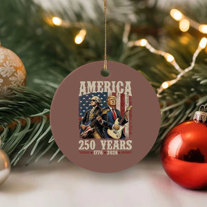 250 Years America Anniversary Ceramic Ornament Vintage President Playing Guitar 4th of July