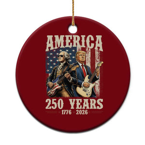 250 Years America Anniversary Ceramic Ornament Vintage President Playing Guitar 4th of July