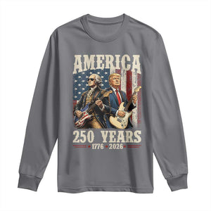 250 Years America Anniversary Long Sleeve Shirt Vintage President Playing Guitar 4th of July