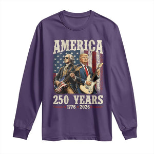 250 Years America Anniversary Long Sleeve Shirt Vintage President Playing Guitar 4th of July