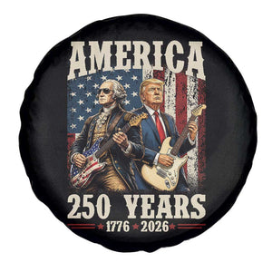 250 Years America Anniversary Spare Tire Cover Vintage President Playing Guitar 4th of July