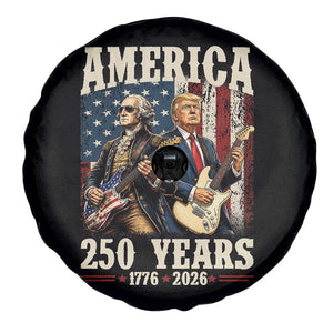 250 Years America Anniversary Spare Tire Cover Vintage President Playing Guitar 4th of July