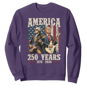 250 Years America Anniversary Sweatshirt Vintage President Playing Guitar 4th of July