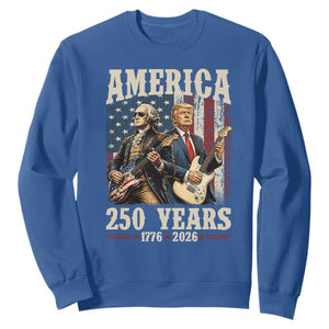 250 Years America Anniversary Sweatshirt Vintage President Playing Guitar 4th of July