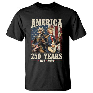 250 Years America Anniversary T Shirt Vintage President Playing Guitar 4th of July