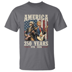250 Years America Anniversary T Shirt Vintage President Playing Guitar 4th of July
