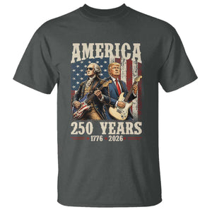 250 Years America Anniversary T Shirt Vintage President Playing Guitar 4th of July