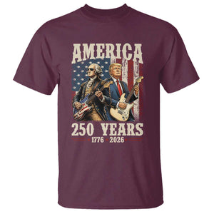250 Years America Anniversary T Shirt Vintage President Playing Guitar 4th of July