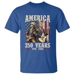 250 Years America Anniversary T Shirt Vintage President Playing Guitar 4th of July