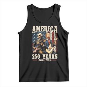 250 Years America Anniversary Tank Top Vintage President Playing Guitar 4th of July