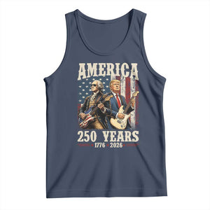 250 Years America Anniversary Tank Top Vintage President Playing Guitar 4th of July